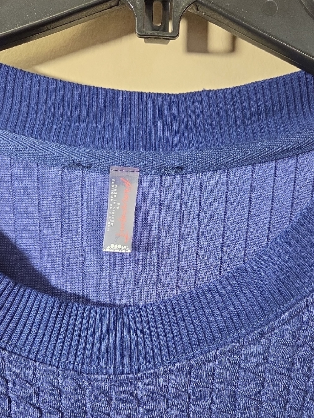 FP Movement by Free People Cobalt Blue Textured Knit Top. OVERSIZED! - Picture 2 of 5